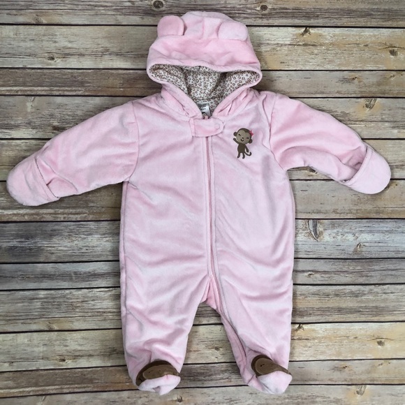 baby girl pink snowsuit